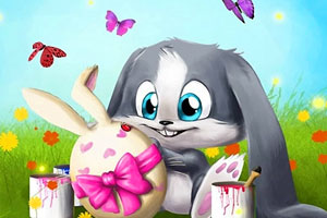 《复活节开心兔子拼图》游戏画面1