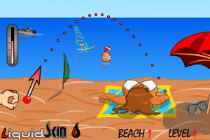 《美女沙滩玩球》游戏画面1
