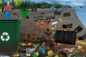 《海边清理垃圾》游戏画面1