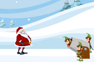 《小矮人炮打圣诞老人》游戏画面1