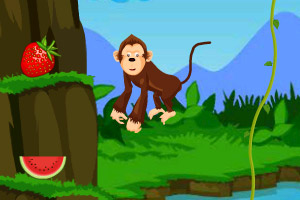 藤蔓猴子吃水果