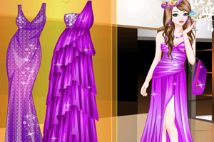 时尚的紫色连衣裙