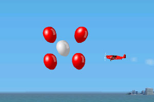 模型飞机撞气球
