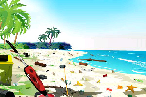 《清理沙滩营地》游戏画面1