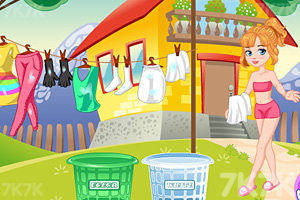 《园丁女孩洗衣服》游戏画面1