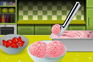 制作草莓冰激凌