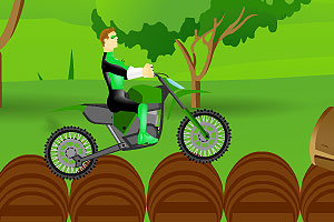 《绿灯侠骑自行车》游戏画面1