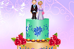 甘美的婚礼蛋糕装饰