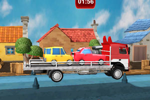《3D大卡车拖小轿车》游戏画面1