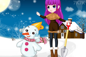 《堆雪人的小女孩》游戏画面1