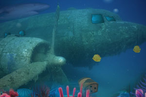 《沉入海底的飞机逃脱》游戏画面1