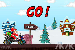 《圣诞老人骑摩托赛》游戏画面1
