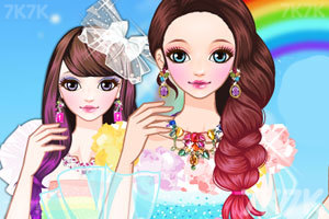 《漂亮的彩虹公主装扮》游戏画面1