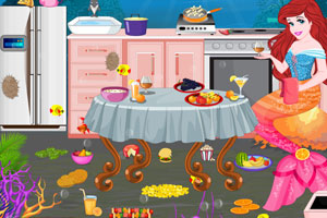 《人鱼公主清理厨房》游戏画面1