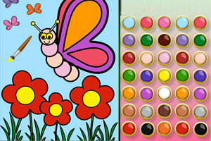 《花园蝴蝶涂色》游戏画面1