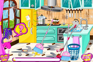 《精灵打扫厨房》游戏画面1