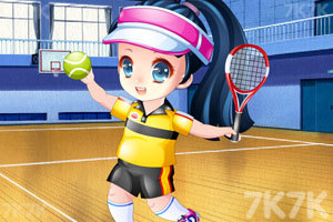 《小宝贝打网球》游戏画面1
