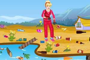 《公主清理湖边》游戏画面1